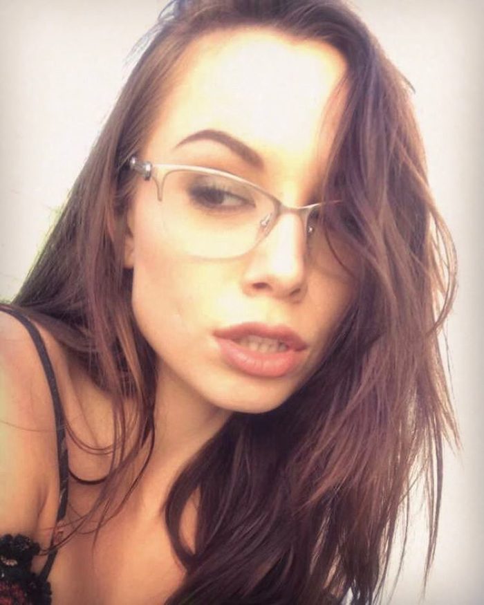 hot girl wearing glasses